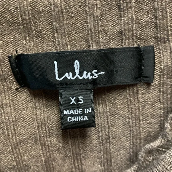 Lulus Snug as Can Be Ribbed Bodycon Sweater Dress Taupe Brown Women’s Size XS - Picture 3 of 5